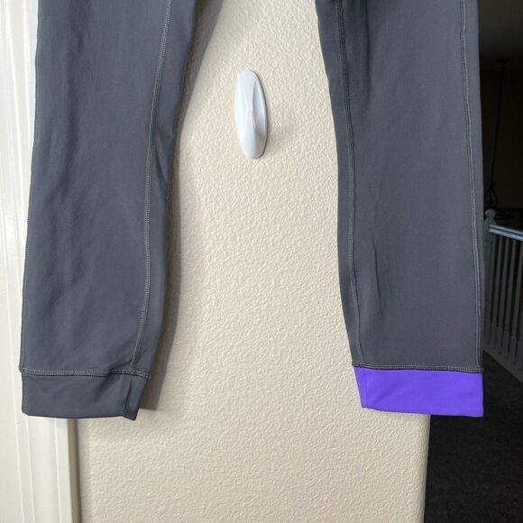 Lululemon Amped Crop Women’s Leggings Low Rise In Gray Purple White Sz 6 #499 - Picture 4 of 12